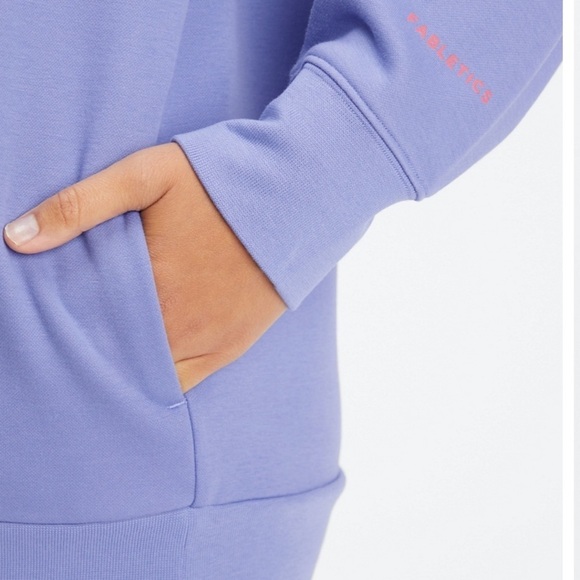 Fabletics Eco Go-To Pocket Hoodie in Bellflower Purple Woman’s Size Small - Picture 3 of 15